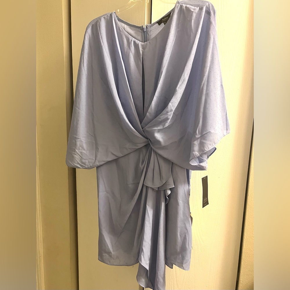 Aidan Mattox Wisteria Chiffon Draped Cocktail Dress